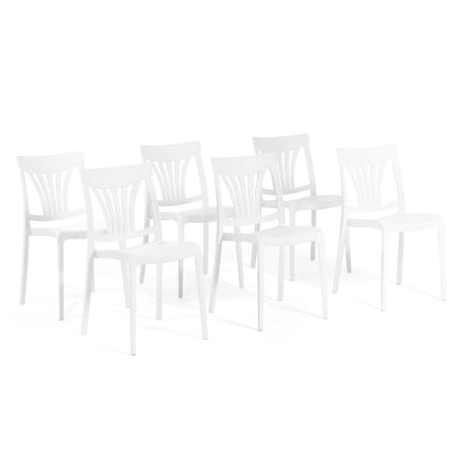 Gina – sedia in polipropilene con schienale classico, colore bianco