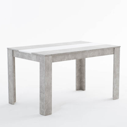 Ulisse – tavolo in melaminico effetto cemento con fascia contrasto, colore grigio e bianco