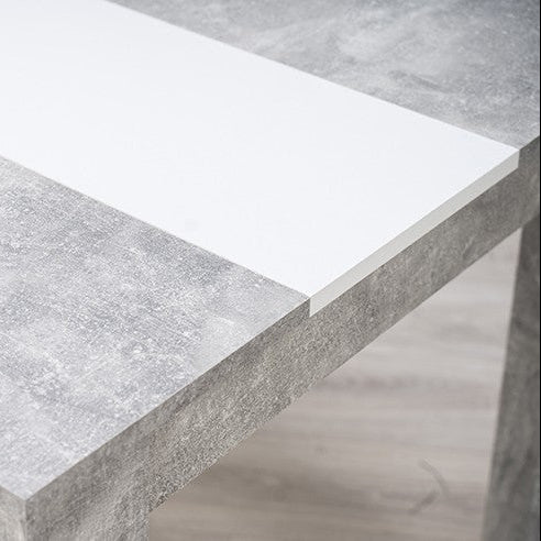 Ulisse – tavolo in melaminico effetto cemento con fascia contrasto
