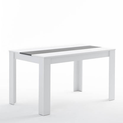 Ulisse – tavolo in melaminico effetto cemento con fascia contrasto, colore bianco e nero
