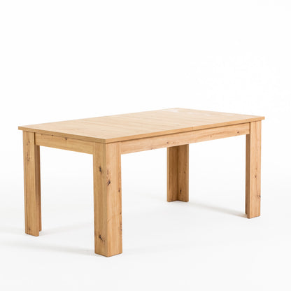 Oscar – tavolo allungabile in legno melaminico, colore rovere scuro, dimensione 160x90 cm