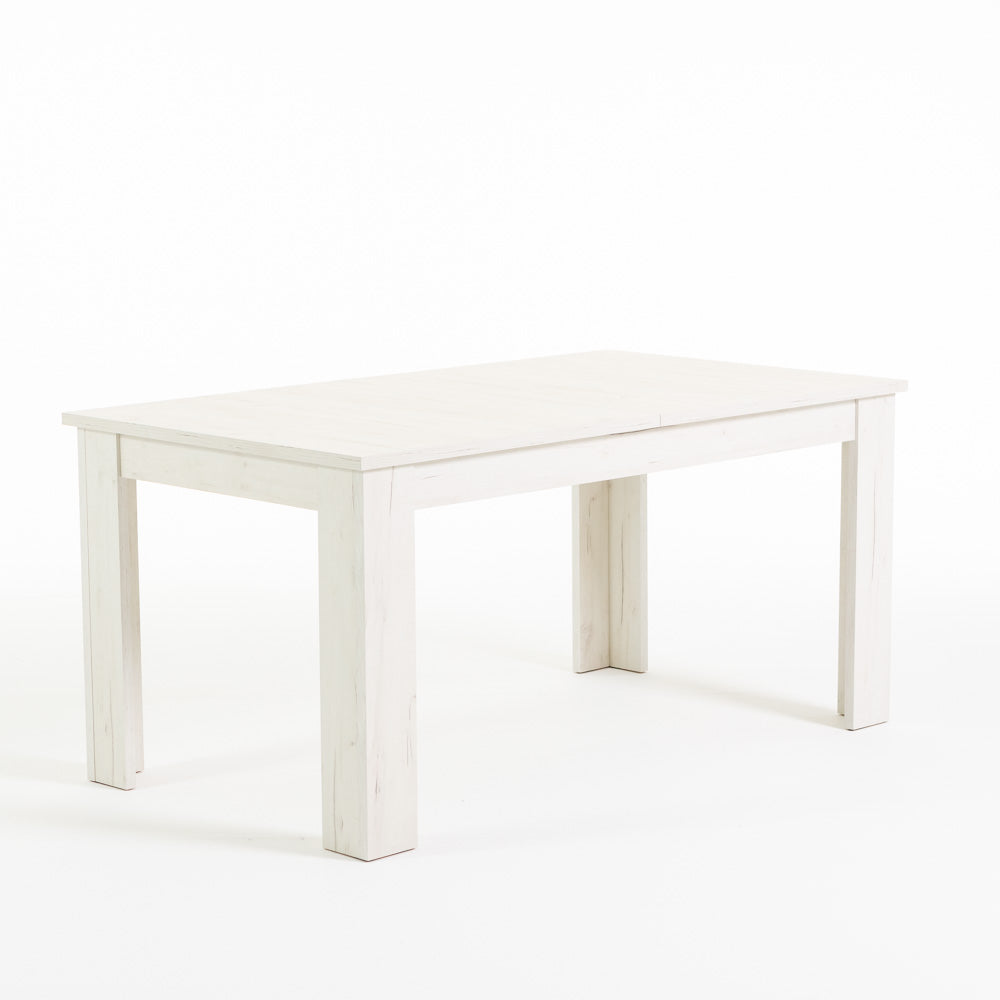 Oscar – tavolo allungabile in legno melaminico, colore rovere bianco, dimensione 160x90 cm