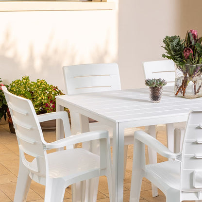 Thomas & Anita set pranzo giardino con 6 sedie e tavolo effetto legno