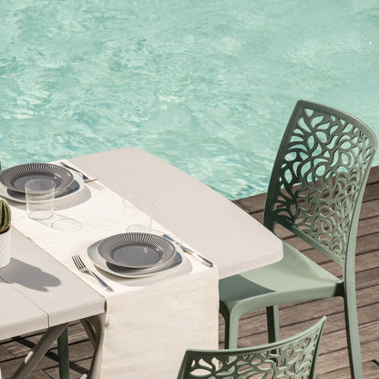 Oliver & Anna tavolo da giardino 158x84 cm con 6 sedie impilabili