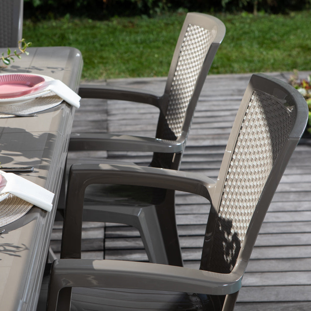 Samuel & Diana set da giardino con tavolo 200x95 cm e 6 sedie