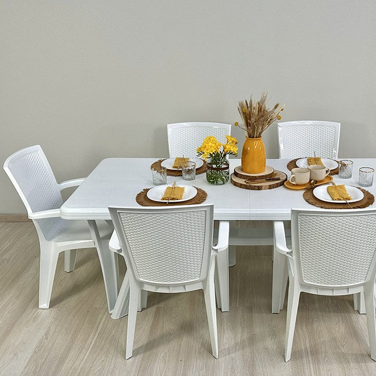 Samuel & Diana set da giardino con tavolo 200x95 cm e 6 sedie