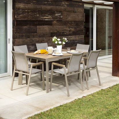 Liam & Deva set pranzo da esterno con tavolo 160x90 e 6 sedie