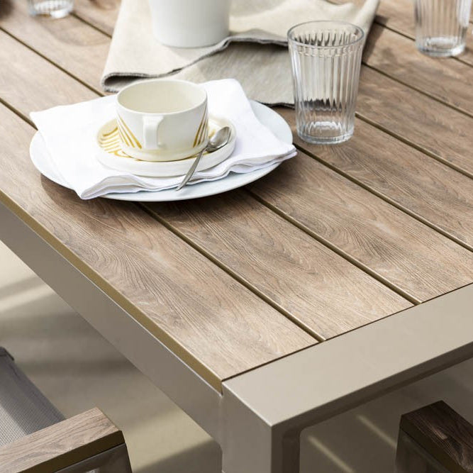 Liam & Deva set pranzo da esterno con tavolo 160x90 e 6 sedie
