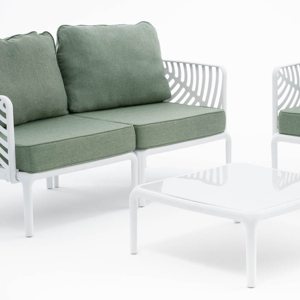Kenzia – set da giardino di design divano, poltrone, tavolino