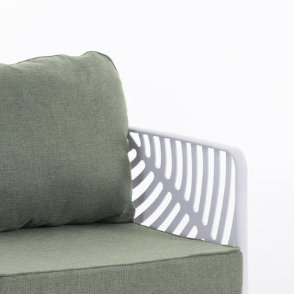 Kenzia – set da giardino di design divano, poltrone, tavolino