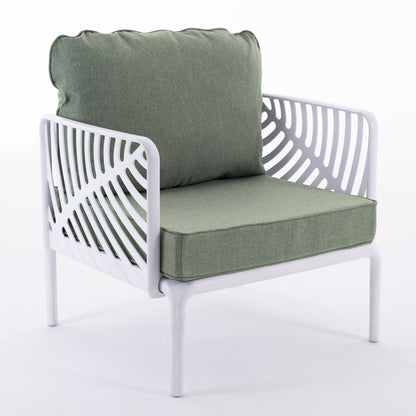 Kenzia – set da giardino di design divano, poltrone, tavolino