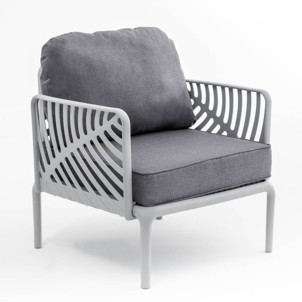 Kenzia – set da giardino di design divano, poltrone, tavolino