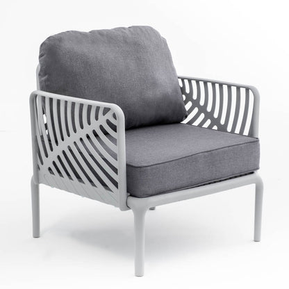 Kenzia – set da giardino di design divano, poltrone, tavolino