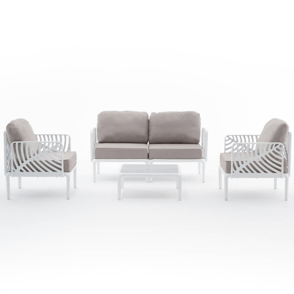 Kenzia – set da giardino di design divano, poltrone, tavolino