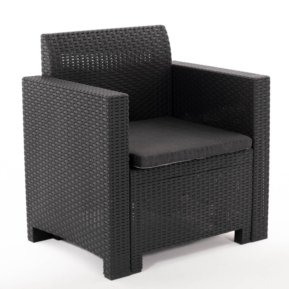 Salina – set relax da giardino 2 posti in polipropilene effetto rattan