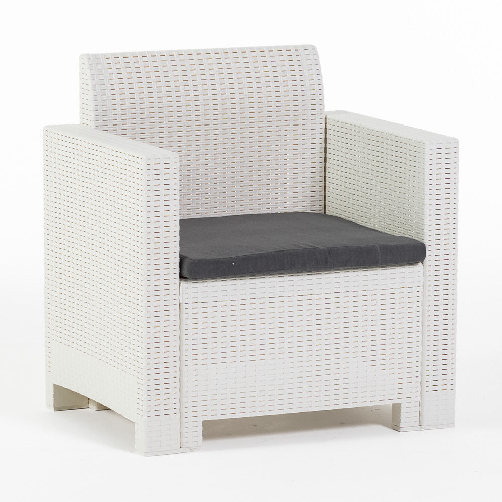 Salina – set relax da giardino 2 posti in polipropilene effetto rattan