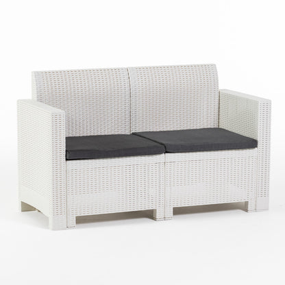 Salina – set relax da giardino 2 posti in polipropilene effetto rattan