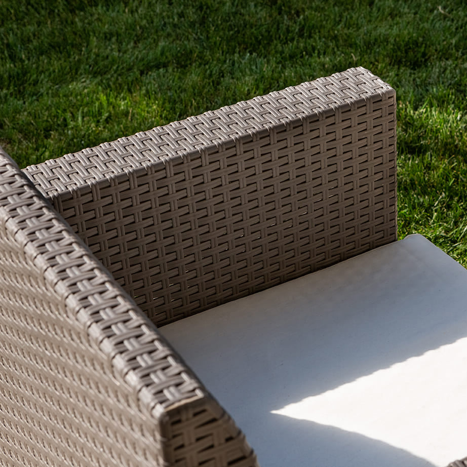 Salina – set relax da giardino 2 posti in polipropilene effetto rattan