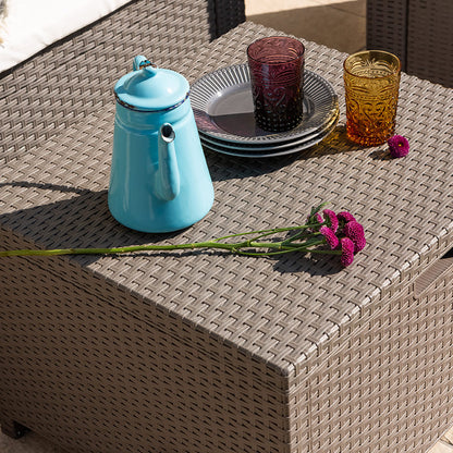 Salina – set relax da giardino 2 posti in polipropilene effetto rattan
