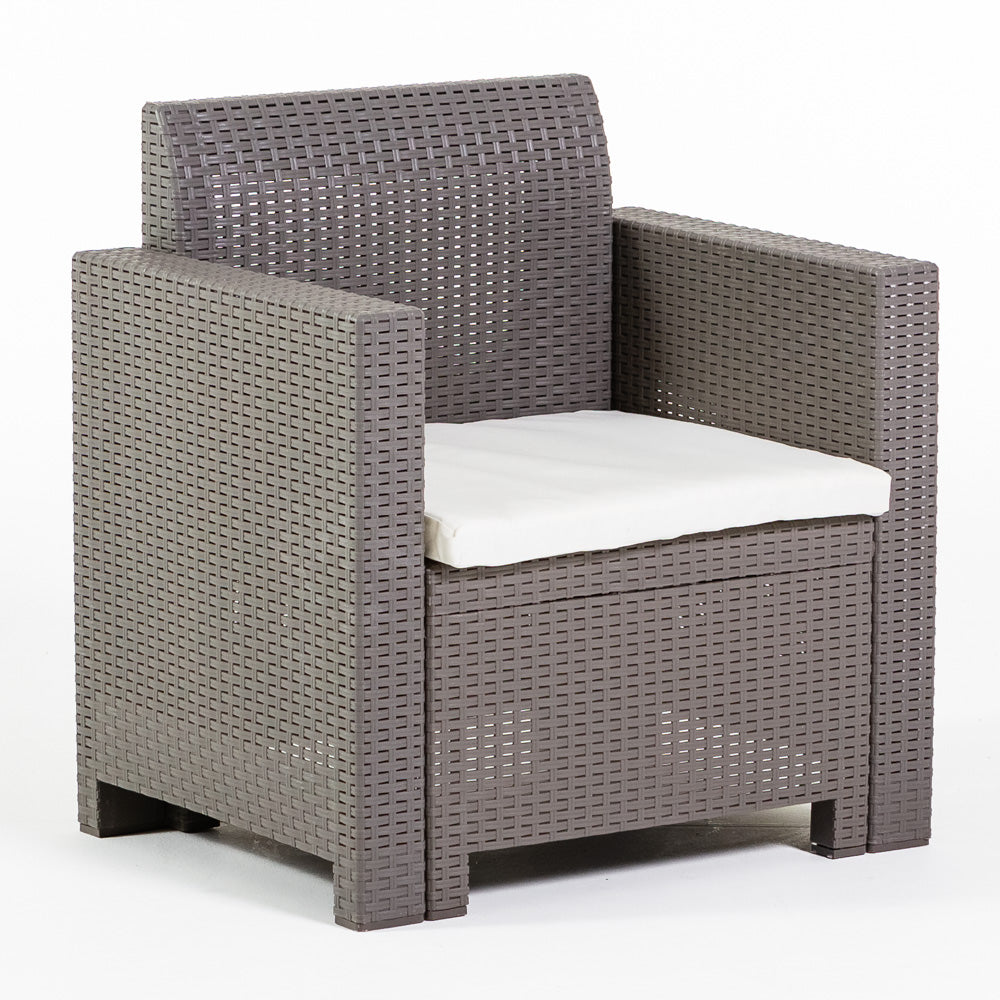 Salina – set relax da giardino 2 posti in polipropilene effetto rattan