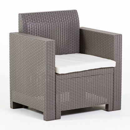 Salina – set relax da giardino 2 posti in polipropilene effetto rattan
