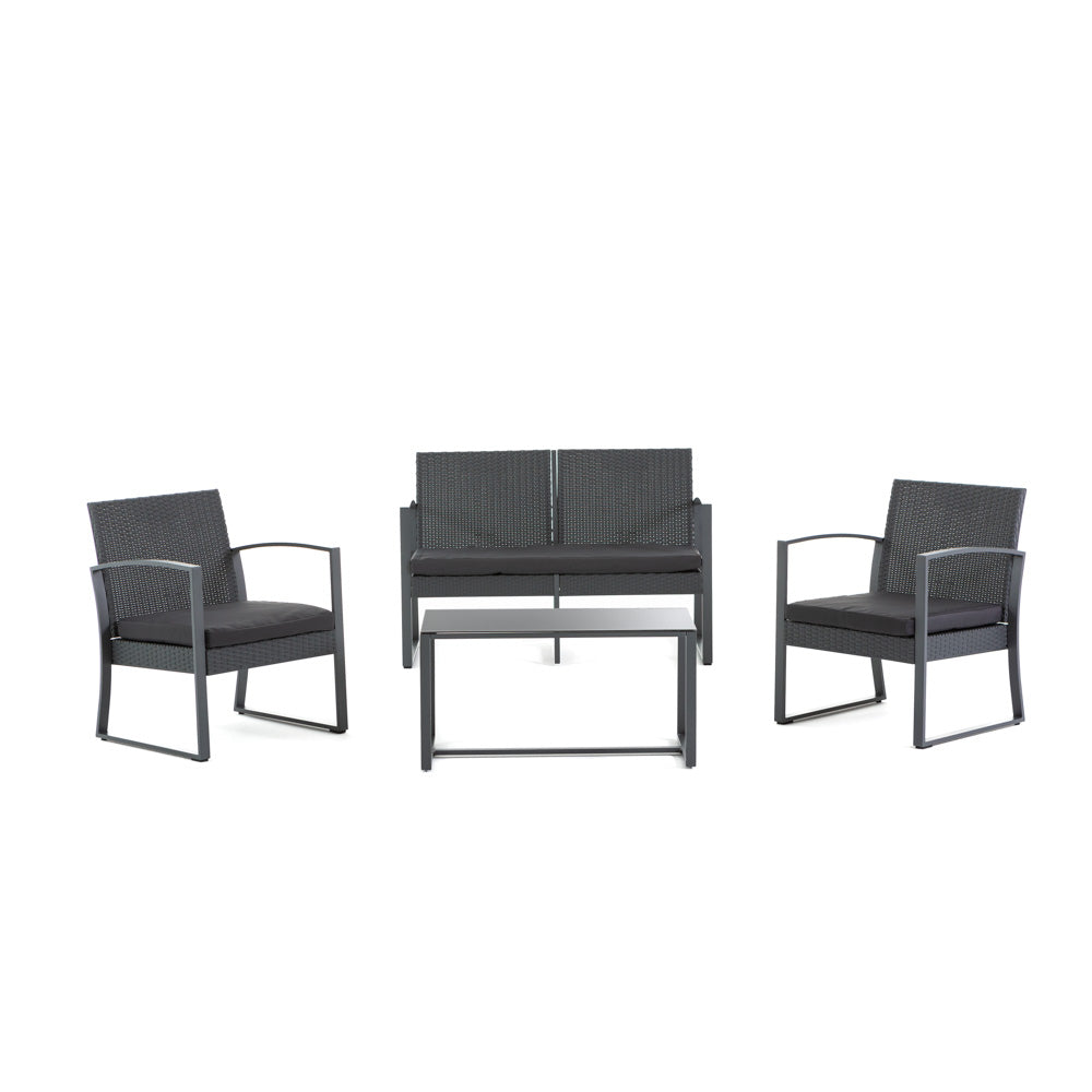 Olbia – set relax da giardino con divano 2 posti e 2 poltrone, colore antracite