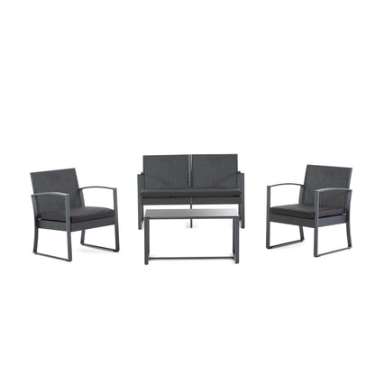 Olbia – set relax da giardino con divano 2 posti e 2 poltrone, colore antracite
