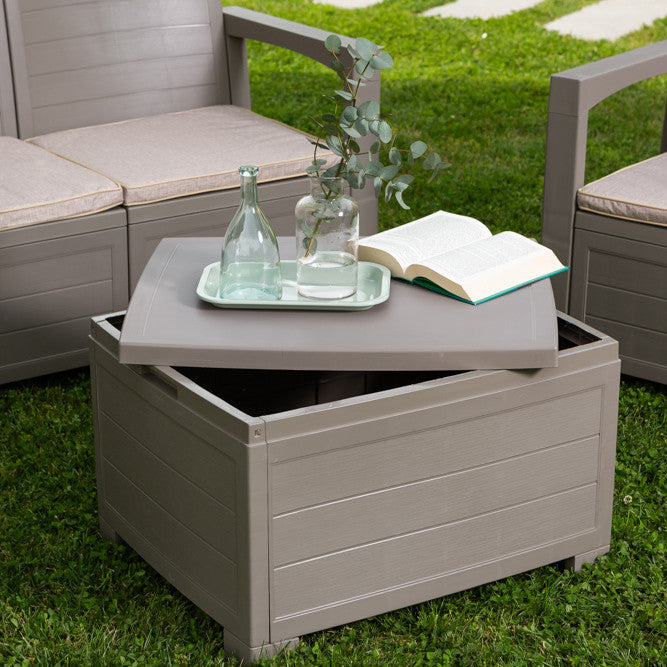 Licata – set da giardino in polipropilene effetto legno