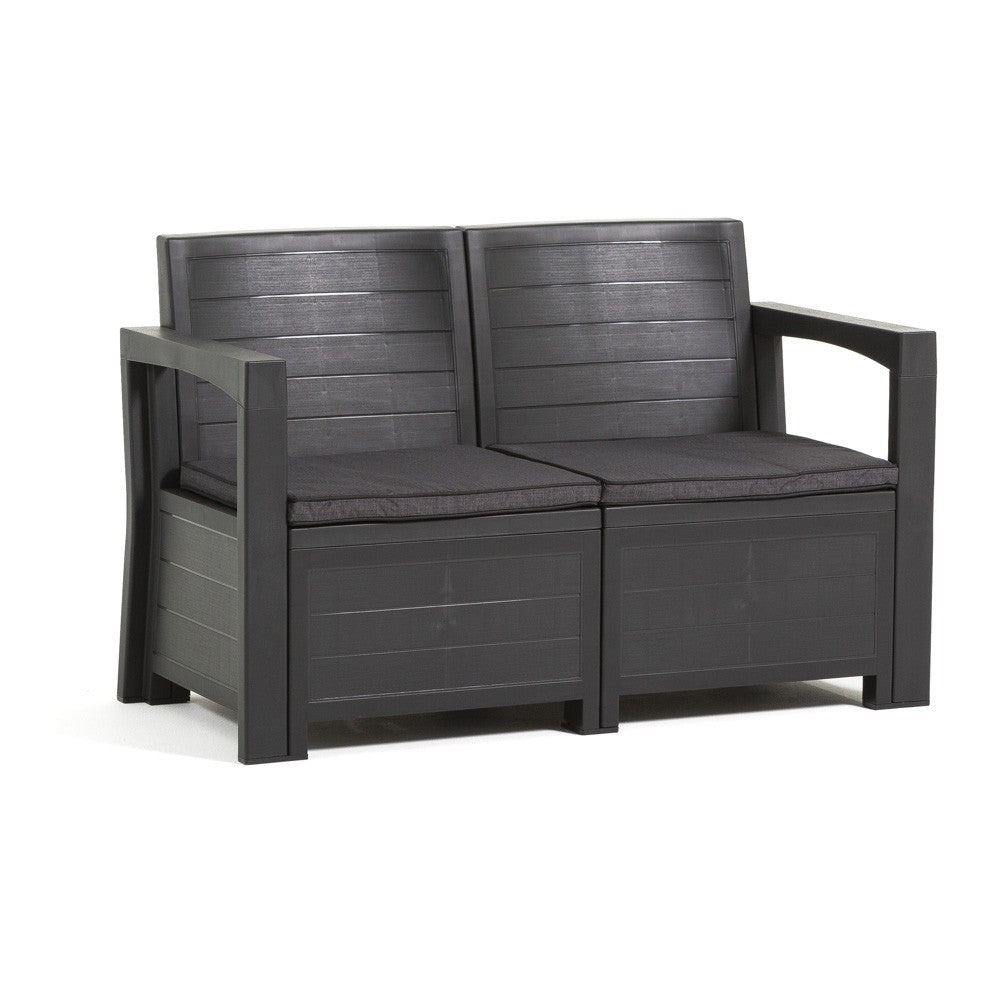Licata – set da giardino in polipropilene effetto legno