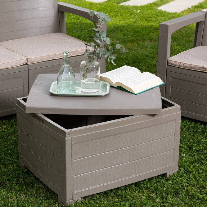 Licata – set da giardino in polipropilene effetto legno