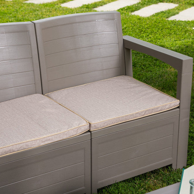 Licata – set da giardino in polipropilene effetto legno