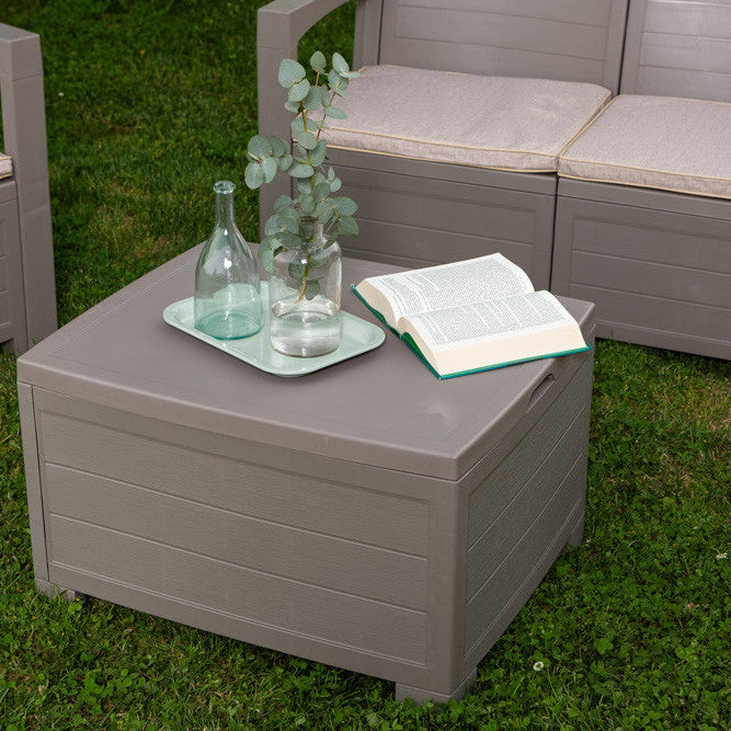 Licata – set da giardino in polipropilene effetto legno