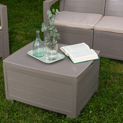 Licata – set da giardino in polipropilene effetto legno