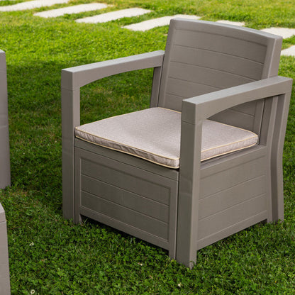 Licata – set da giardino in polipropilene effetto legno
