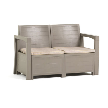 Licata – set da giardino in polipropilene effetto legno