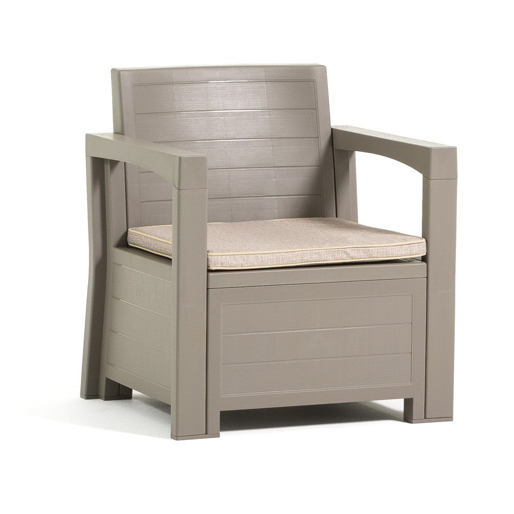 Licata – set da giardino in polipropilene effetto legno