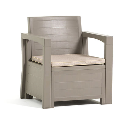 Licata – set da giardino in polipropilene effetto legno