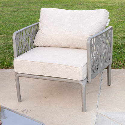 Hoya – set da giardino di design con divano, poltrone e tavolino