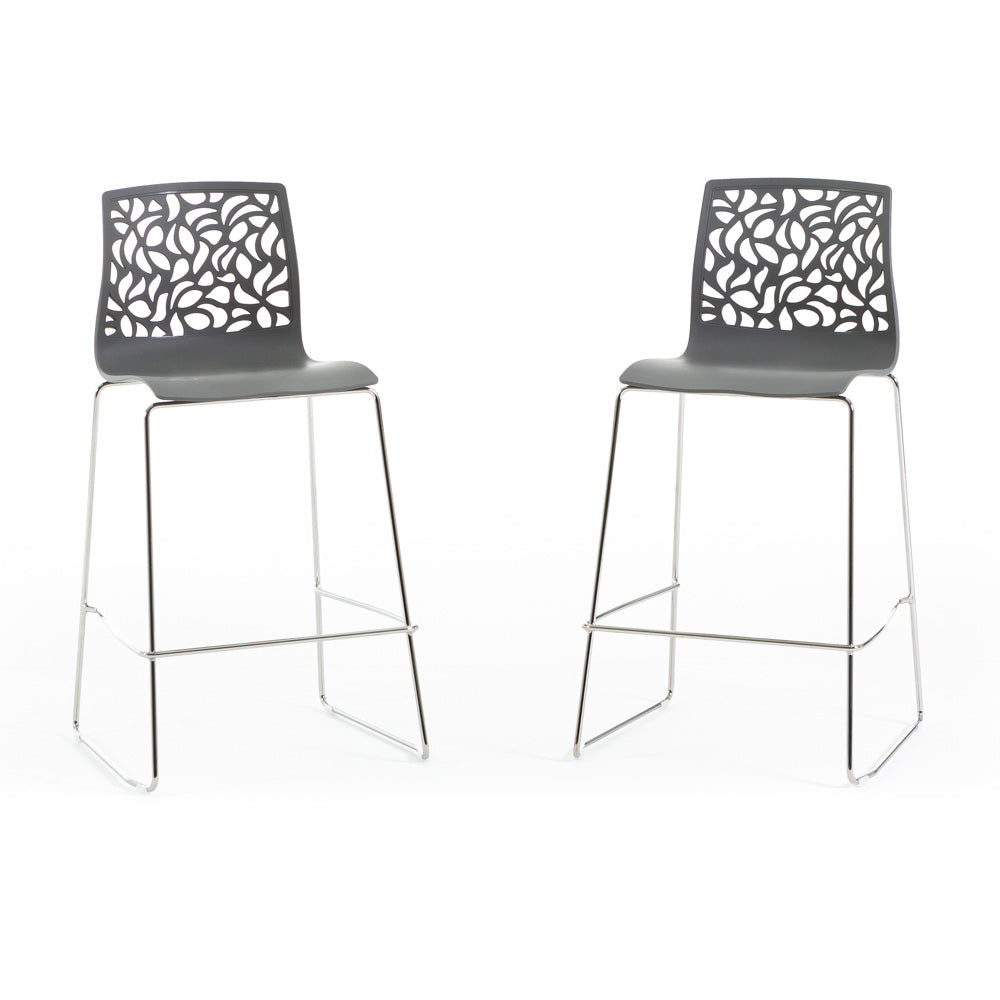 Anna XL – sgabello da cucina moderno in polipropilene, colore grigio scuro