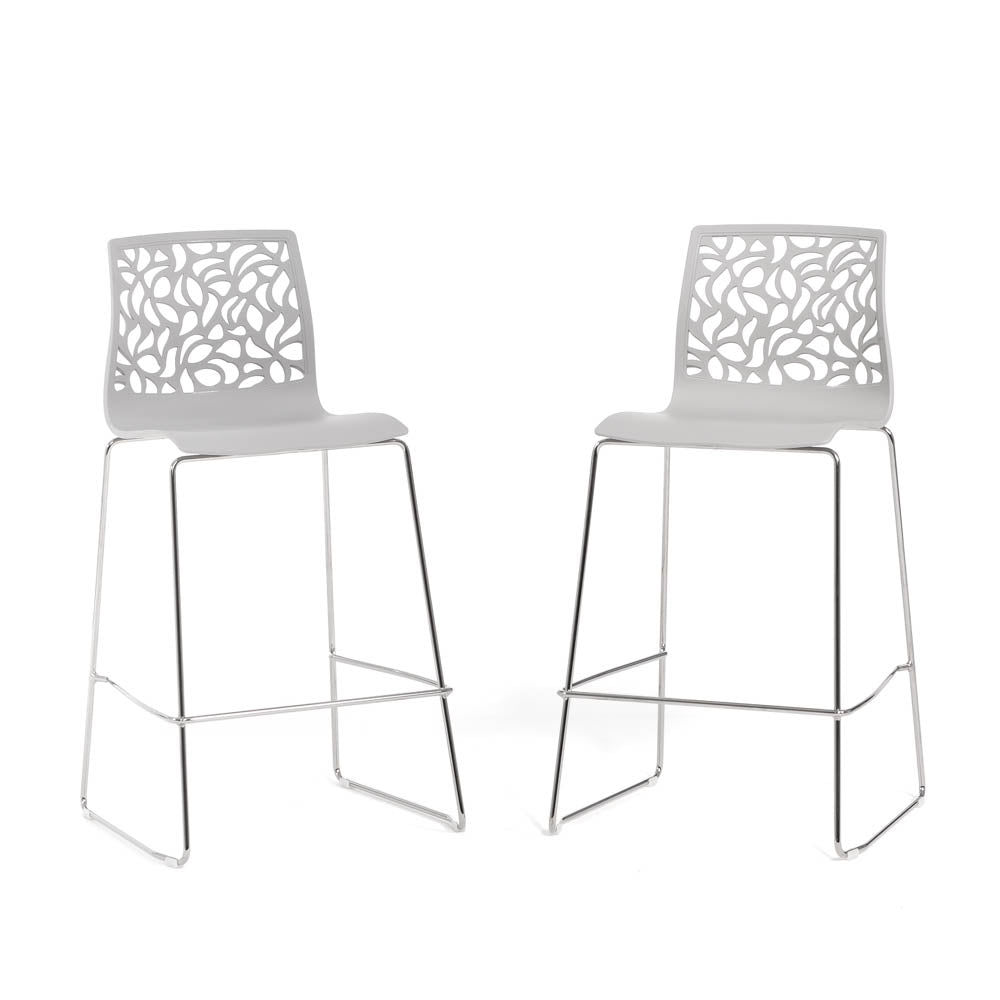 Anna XL – sgabello da cucina moderno in polipropilene, colore grigio chiaro