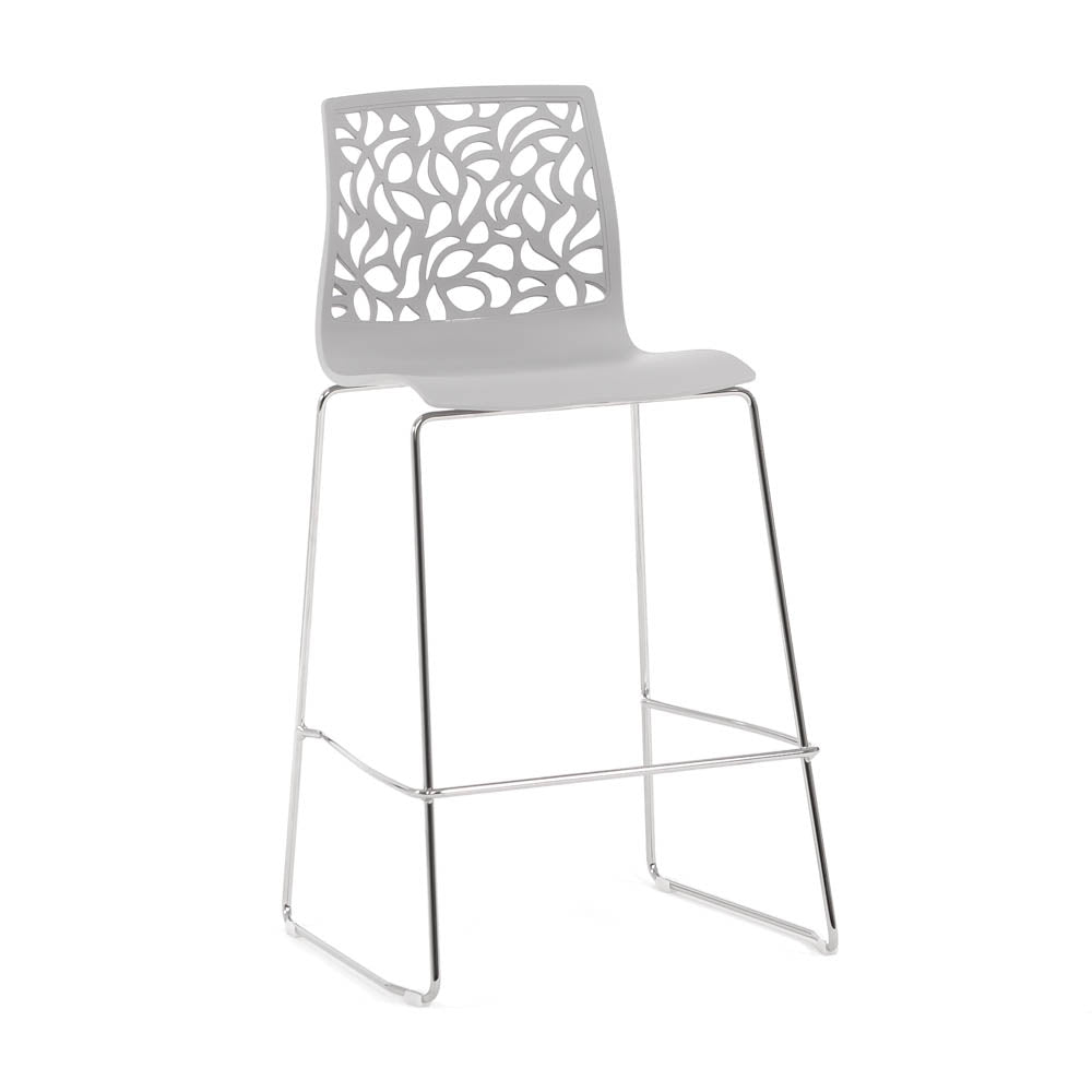 Anna XL – sgabello da cucina moderno in polipropilene, colore grigio chiaro