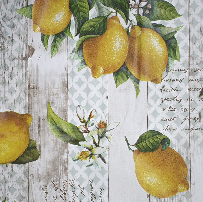 Tovaglia cerata impermeabile, dimensione 140x220 cm, fantasia limoni