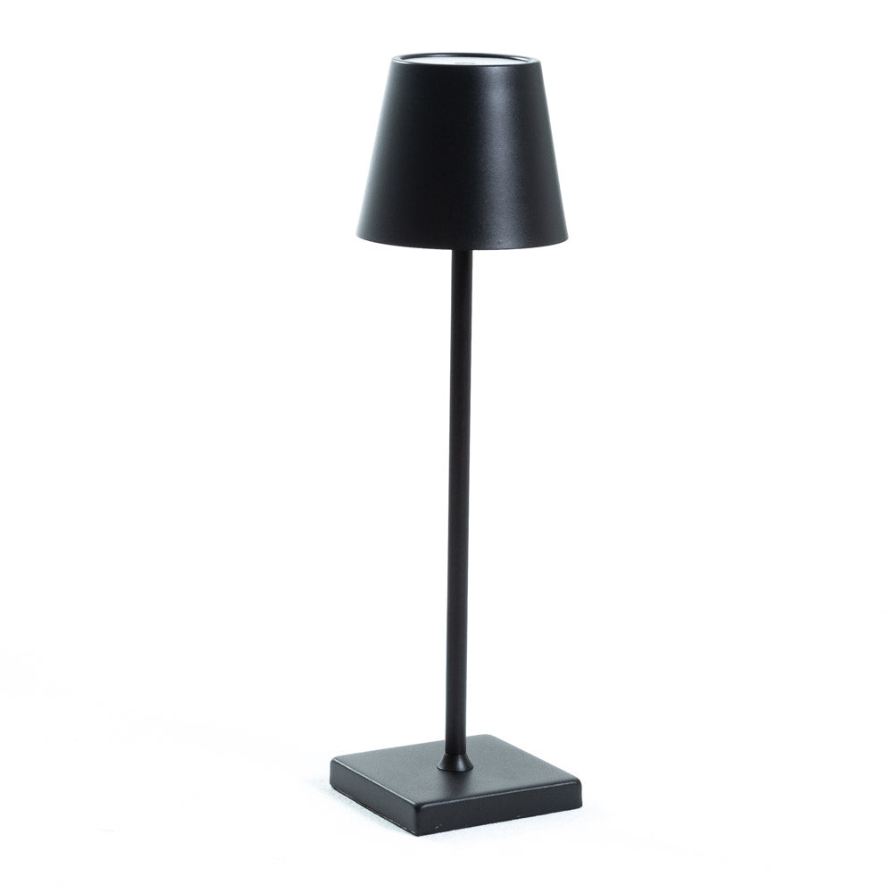 Paola – lampada da tavolo LED ricaricabile con Luce regolabile, colore nero, forma tonda