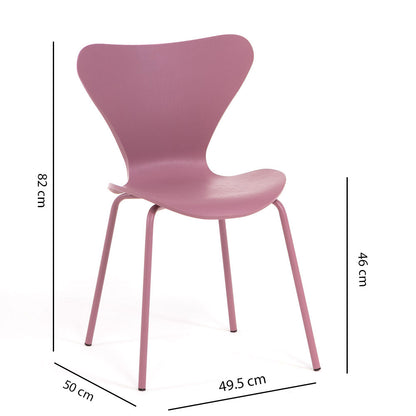 Nina – sedia in polipropilene con finitura effetto legno