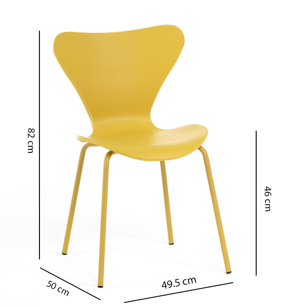 Nina – sedia in polipropilene con finitura effetto legno