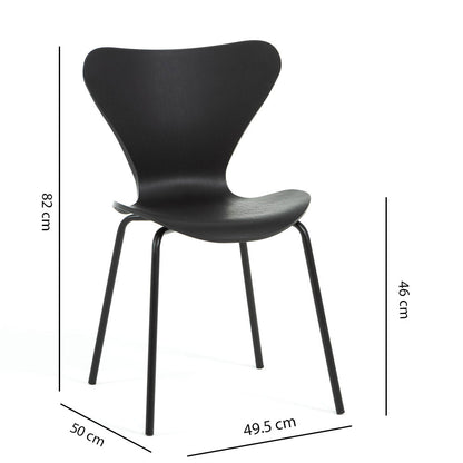 Nina – sedia in polipropilene con finitura effetto legno