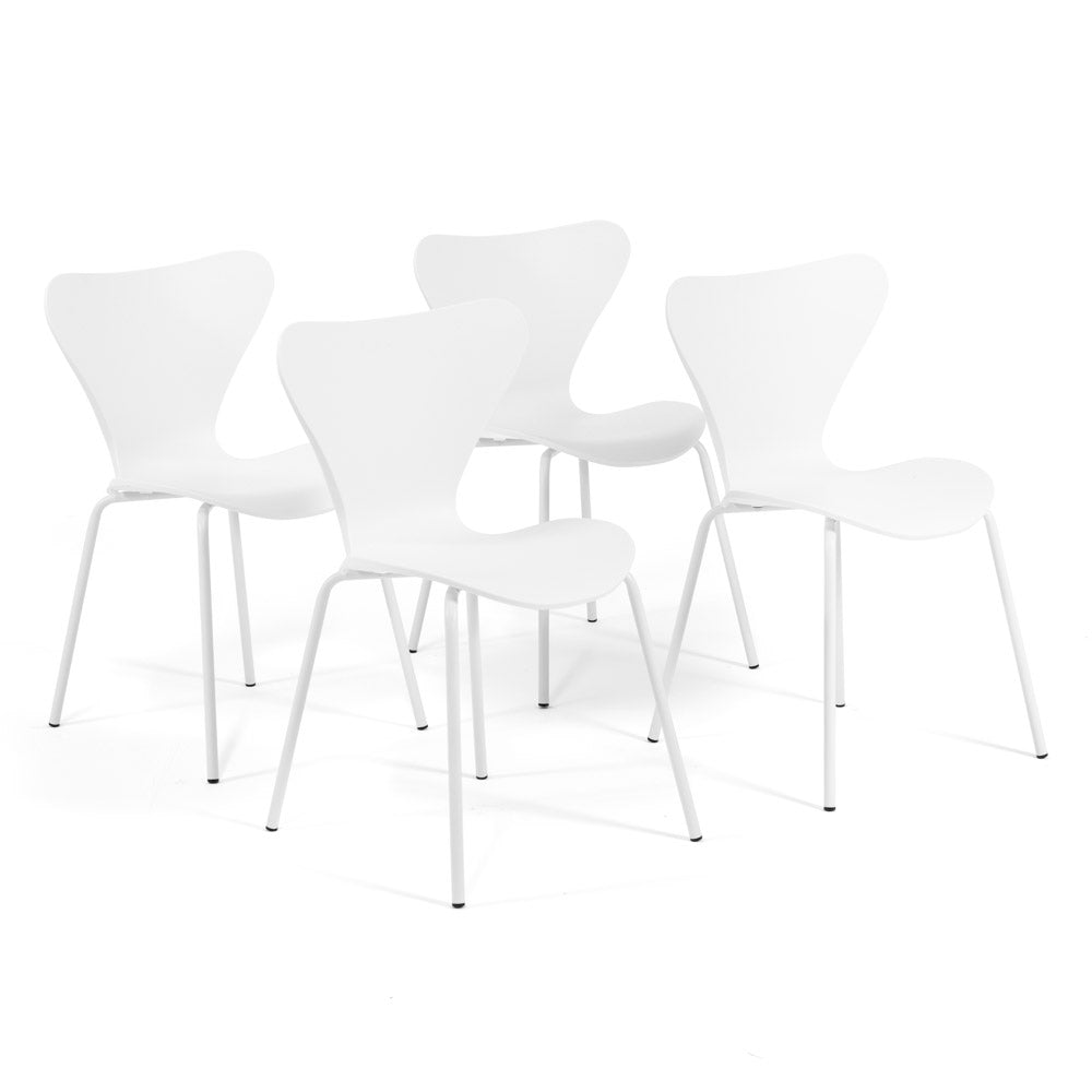 Nina – sedia in polipropilene con finitura effetto legno, colore bianco