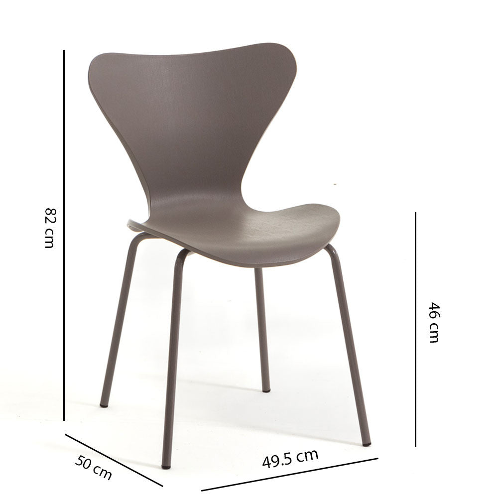Nina – sedia in polipropilene con finitura effetto legno