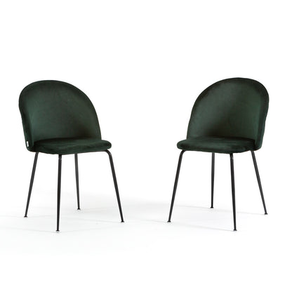 Sara – sedia in velluto con schienale trapuntato a quadri, colore verde scuro, gambe grigio scuro