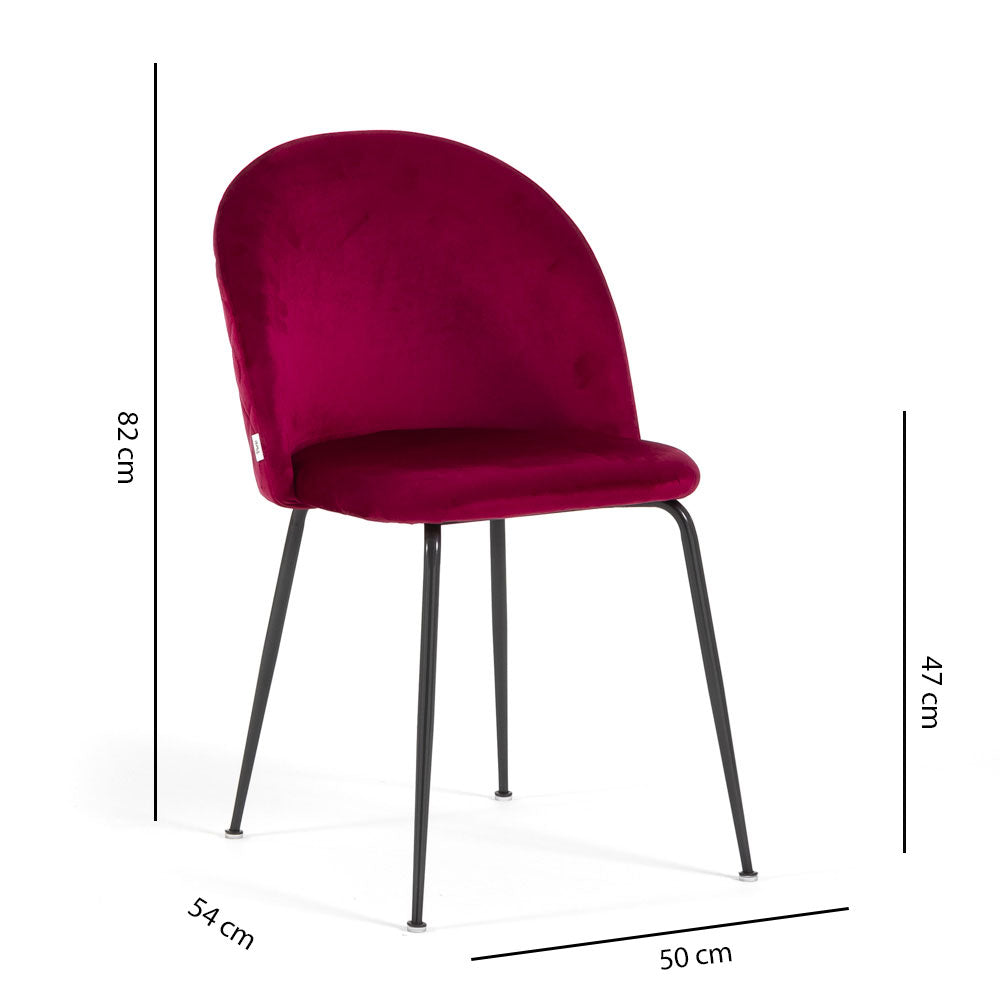 Sara – sedia in velluto con schienale trapuntato a quadri